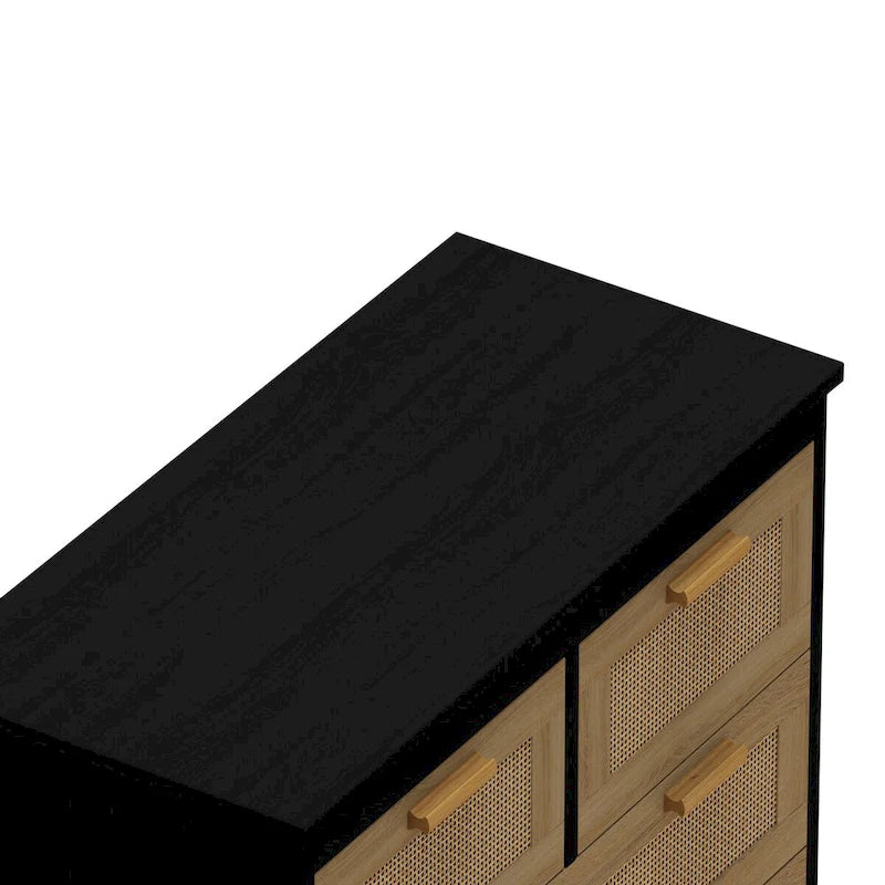 4 Drawers Rattan Cabinet,for Bedroom,Living Room,Dining Room