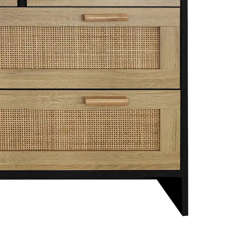 4 Drawers Rattan Cabinet,for Bedroom,Living Room,Dining Room