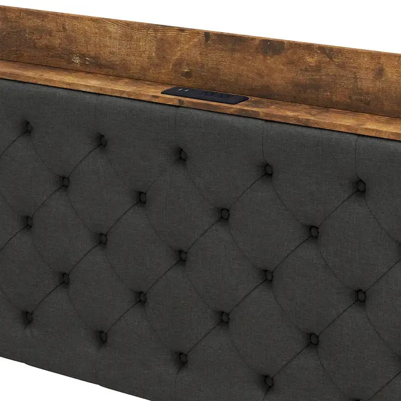 Moasis Nail Headboard Linen Fabric Bed Frame