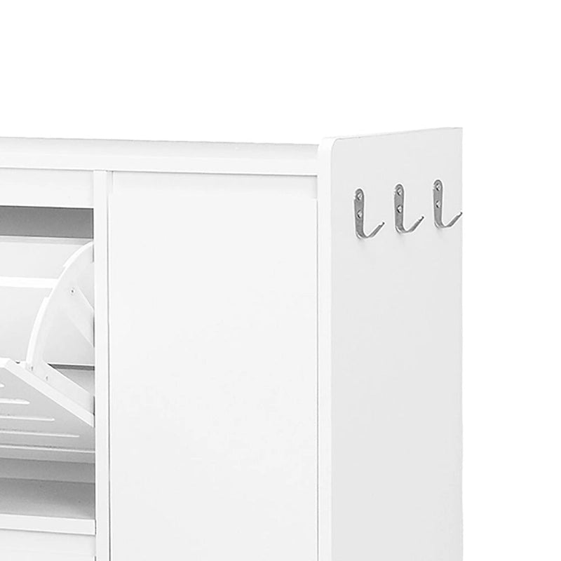 2-Peice Storage Set with Shoe Storage Cabinet and Wall-Mounted Storage Cabinet