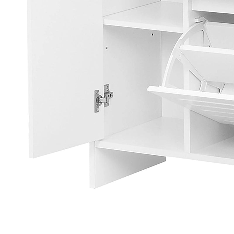 2-Peice Storage Set with Shoe Storage Cabinet and Wall-Mounted Storage Cabinet
