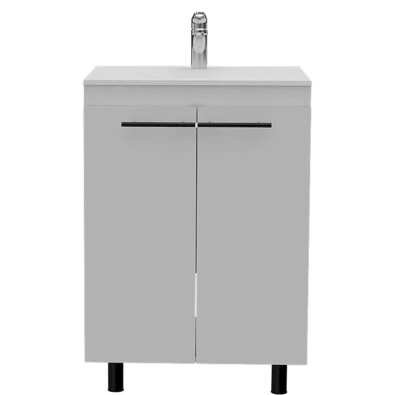 24 White Bar Cabinet With Multiple Shelves - 24.00