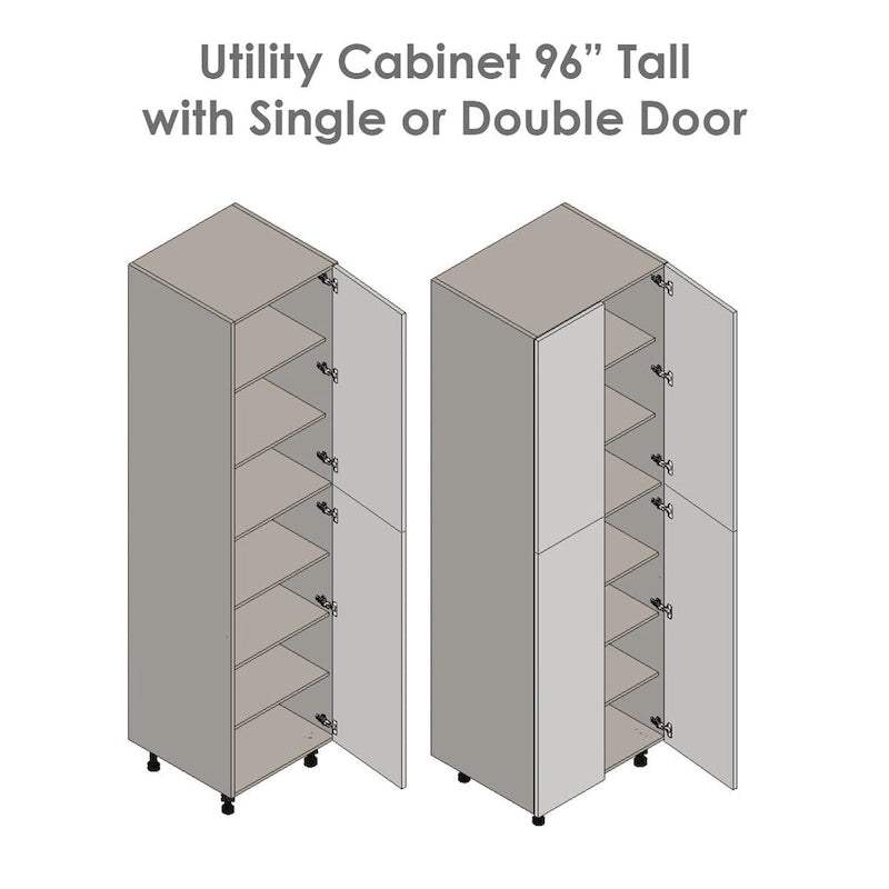 18 x 96 Utility Cabinet-Double Door-Grey - 18 x 96 x 23 3/8