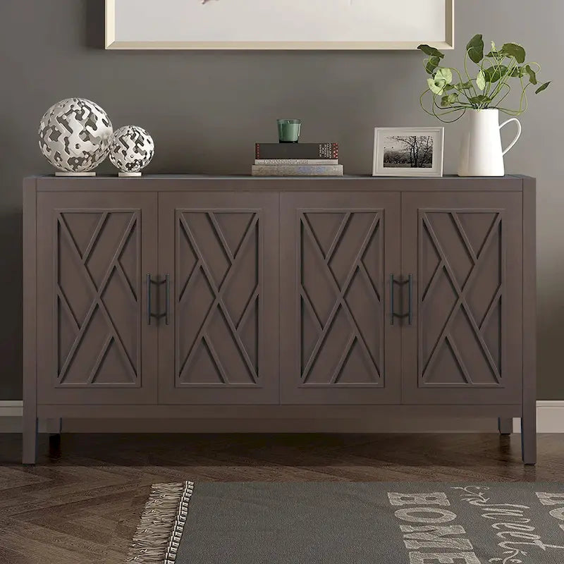 4 Door Wooden Twill Sideboard
