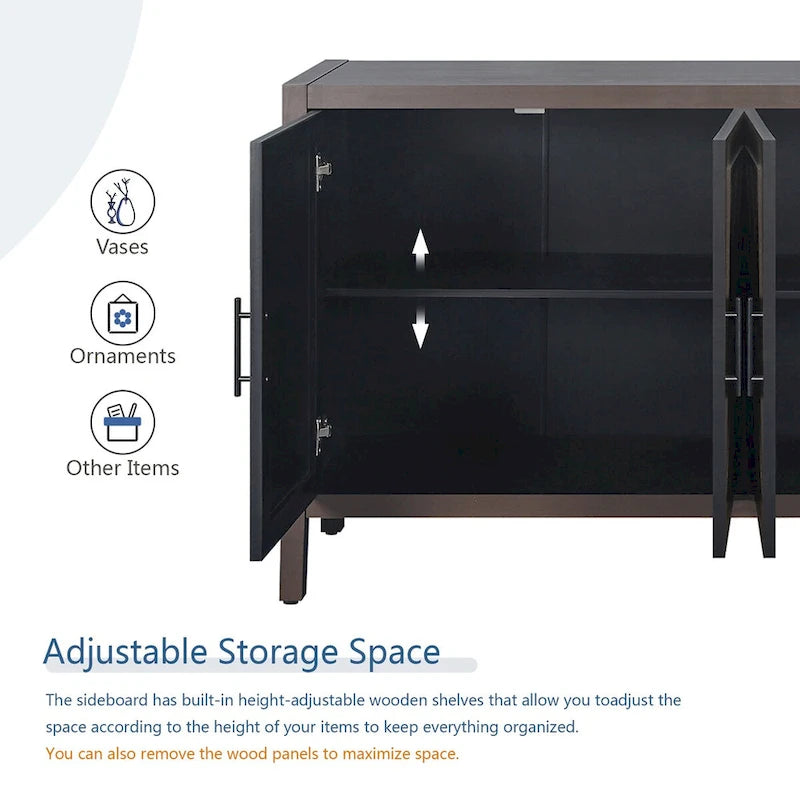 4 Door Wooden Twill Sideboard
