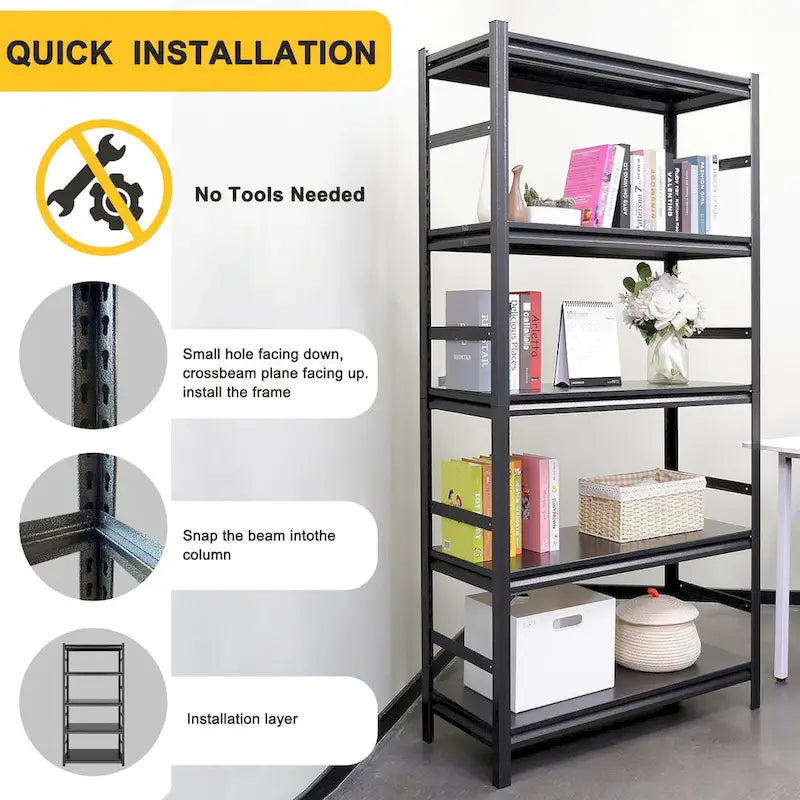 Storage Shelves 5 Tier Heavy Duty Metal Shelving Unit Adjustable Shelving Units and Storage Rack Kitchen Garage Shelf