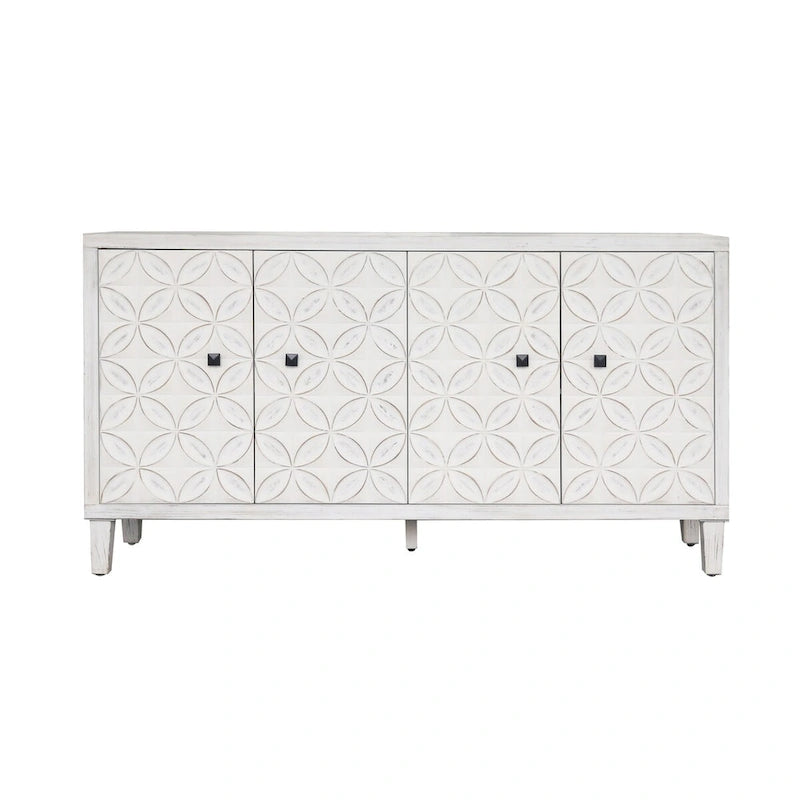 Accent Cabinet 4 Door Wooden Cabinet Sideboard Buffet Server Cabinet - N/A