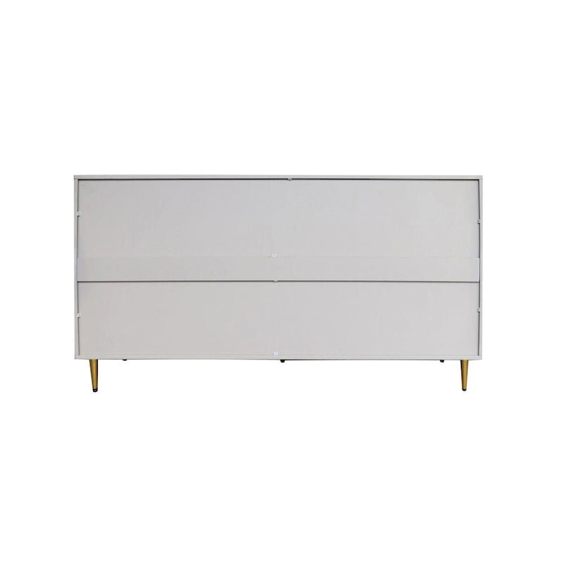 Modern Gray Lacquered 4 Door Wooden Cabinet Sideboard Buffet Server Cabinet - N/A