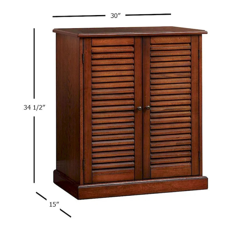 30 Modern Transitional Design 1pc Shoe Cabinet Oak Finish Adjustable Shelves - N/A