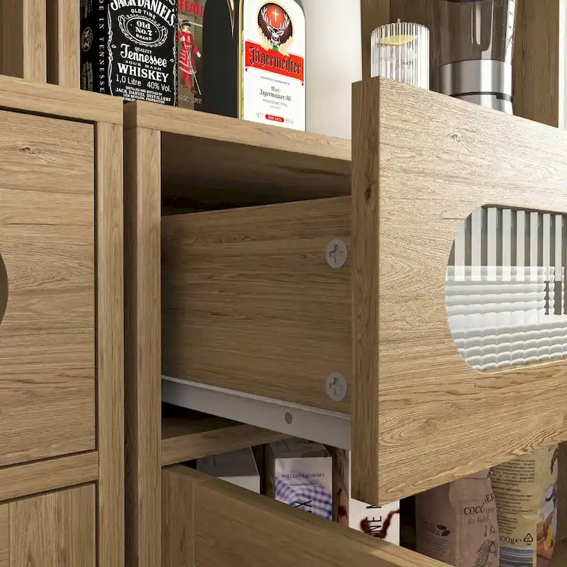 67 Tall Pantry Buffet Cabinet Freestanding Hutch Cupboard for Home, Kitchen,Tall Freestanding Liquor Cabinet Bar