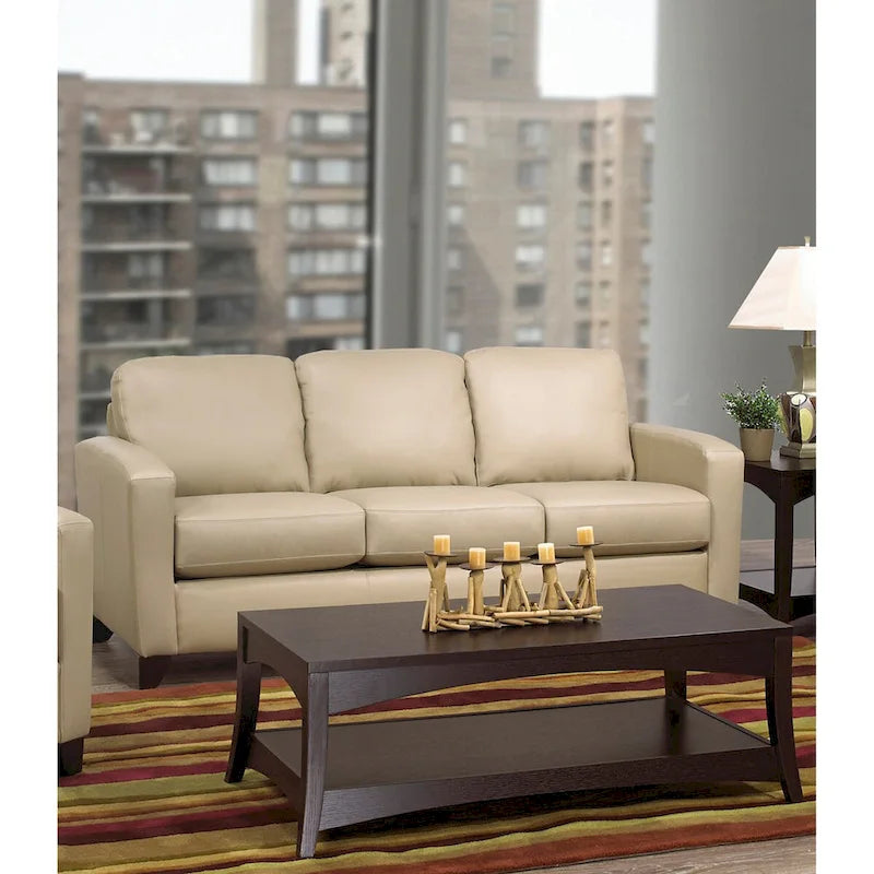 Bryce Italian Top Grain Leather Upholstered Transitional Sofa