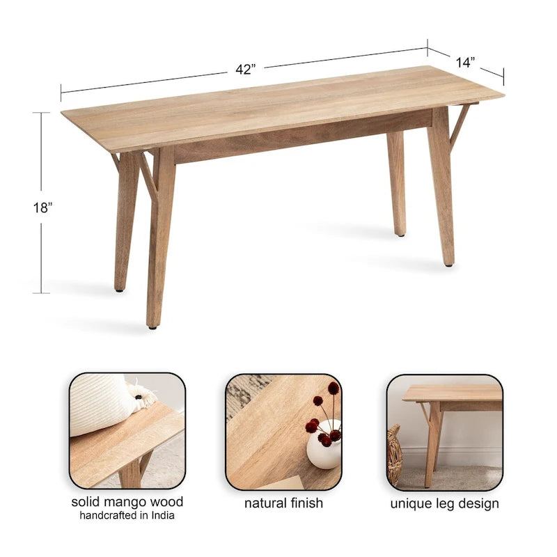 Kate and Laurel McCutcheon Wood Bench