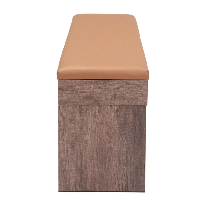 Set of 2 Lac Vieux Storage Bench Brown - N/A
