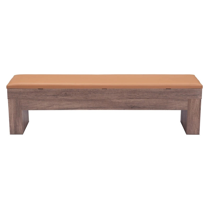 Set of 2 Lac Vieux Storage Bench Brown - N/A