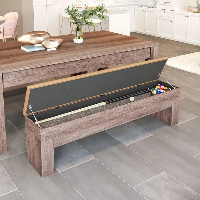 Set of 2 Lac Vieux Storage Bench Brown - N/A