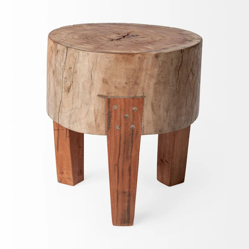 Asco Rustic Solid Reclaimed Wood Stool