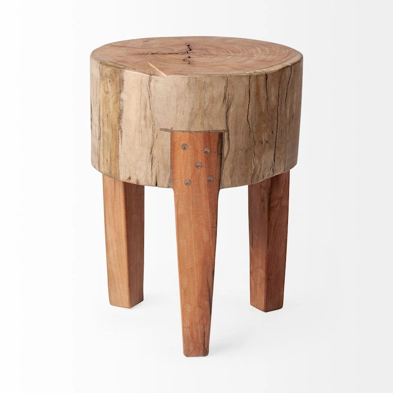 Asco Rustic Solid Reclaimed Wood Stool