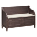 Rustic Style Solid wood Entryway Multifunctional Storage Bench with Safety Hinge