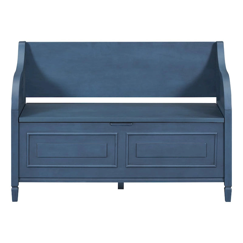 Rustic Style Solid wood Entryway Multifunctional Storage Bench with Safety Hinge