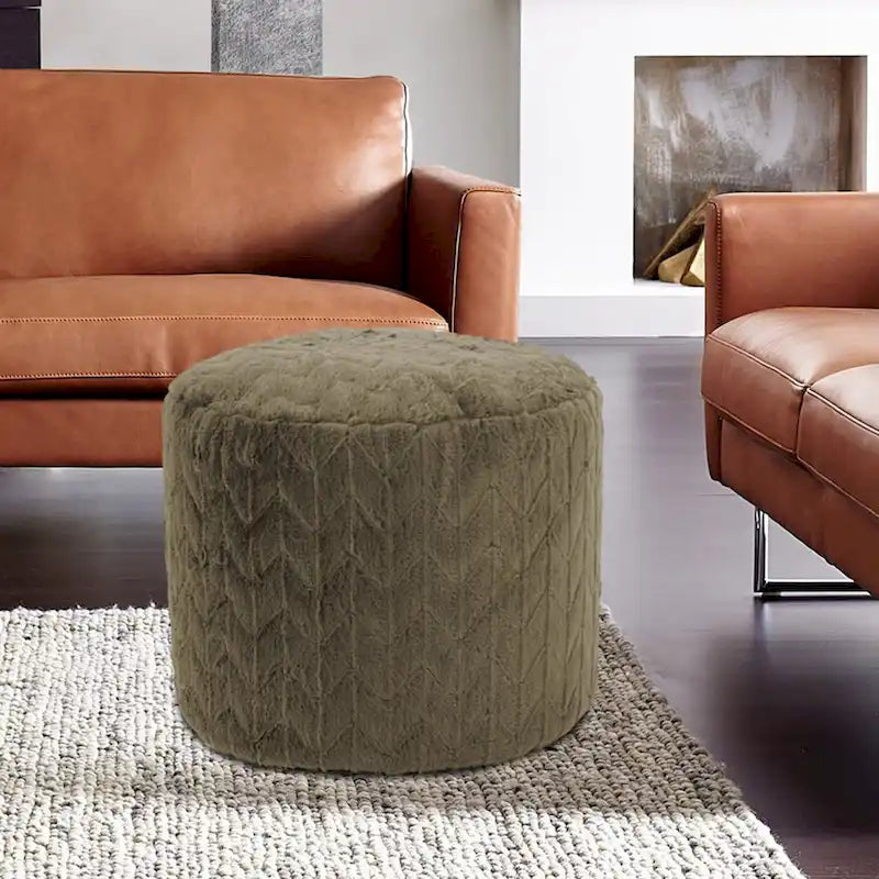 Allan Andrews Tall Pouf Angora Moss