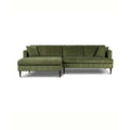 Poly & Bark Lucerne Sectional with Extra-Wide Chaise in Distressed Green Velvet
