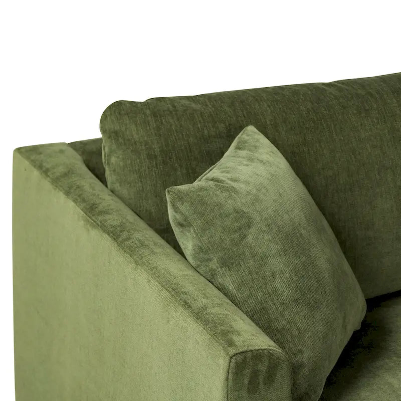 Poly & Bark Lucerne Sectional with Extra-Wide Chaise in Distressed Green Velvet