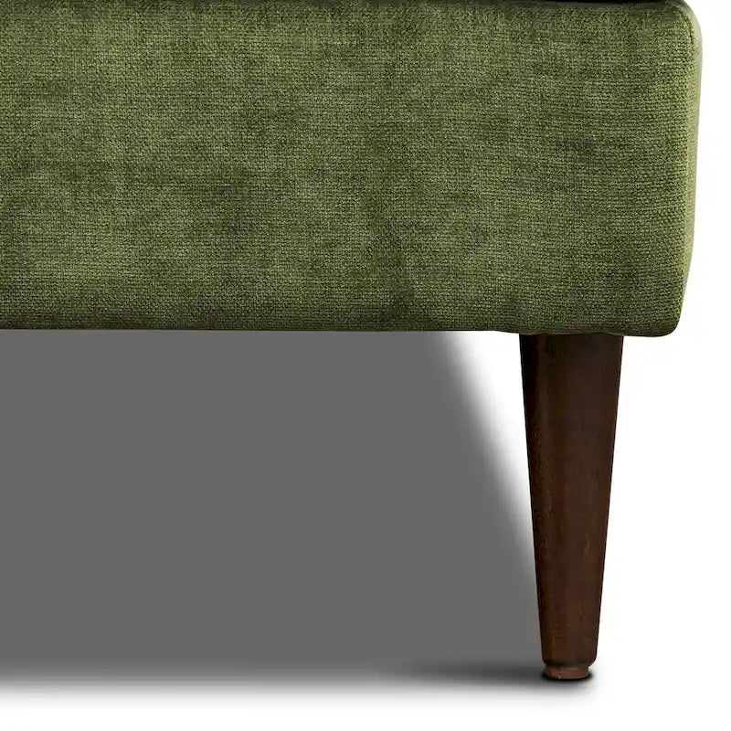 Poly & Bark Lucerne Sectional with Extra-Wide Chaise in Distressed Green Velvet