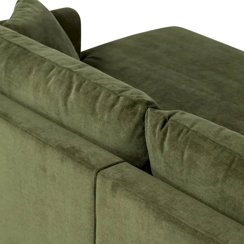Poly & Bark Lucerne Sectional with Extra-Wide Chaise in Distressed Green Velvet