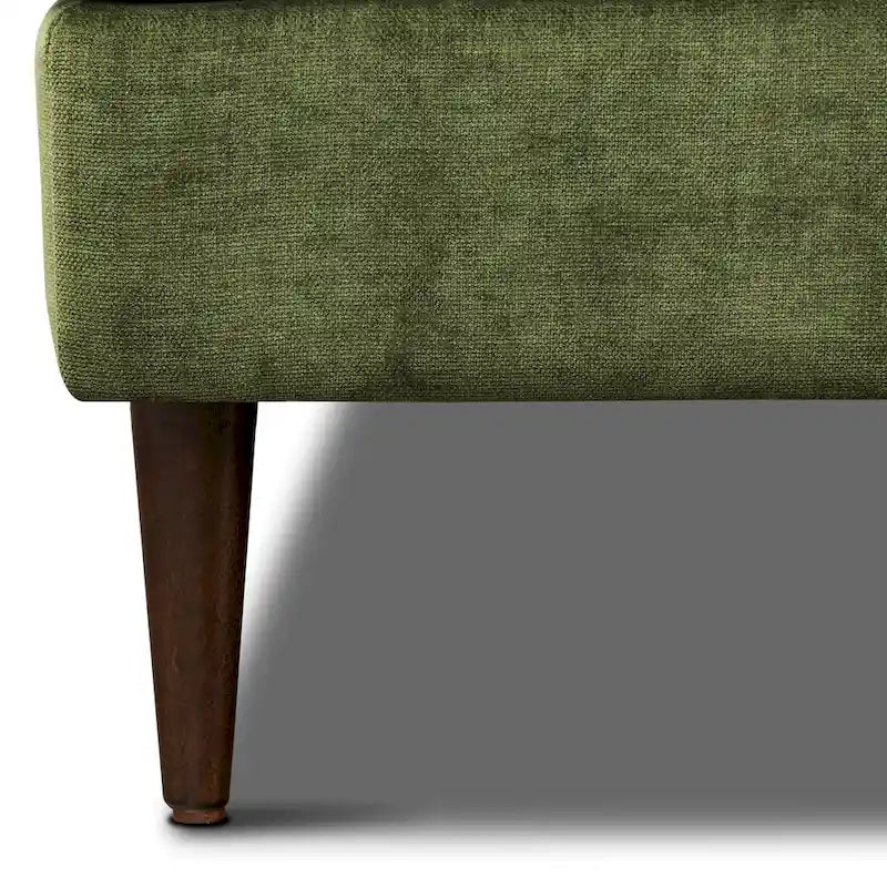 Poly & Bark Lucerne Sectional with Extra-Wide Chaise in Distressed Green Velvet