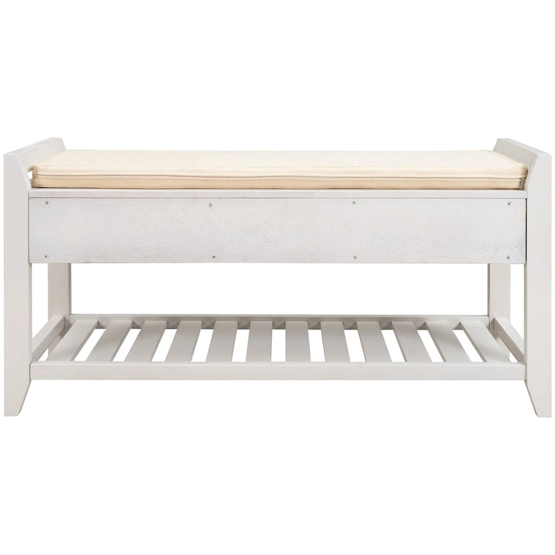 Multipurpose Storage Shoe Bench with Cushioned Seat and Drawers
