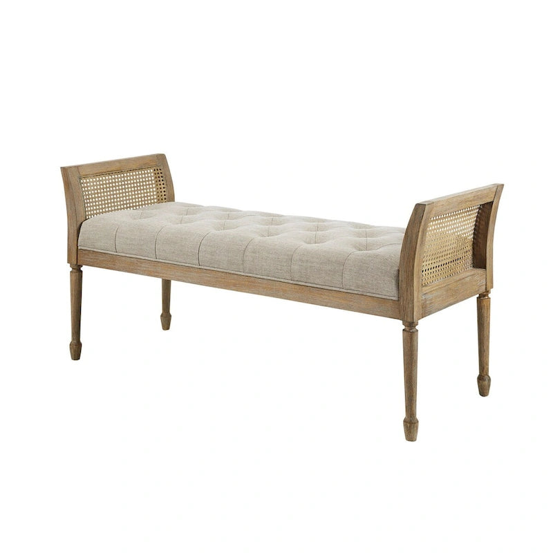 Wood Accent Bench with Cushion