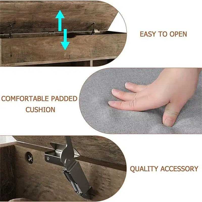 Storage Bench Storage Cabinet - 11.8D x 39.3W x 22.4H