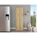 Multistorage Cabinet, Double Door, Five Shelves -Light Oak / Black