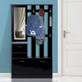 Three In One Combination Model Gate Cabinet with Shoe cabinet+Hang shelf+ Mirror, Black