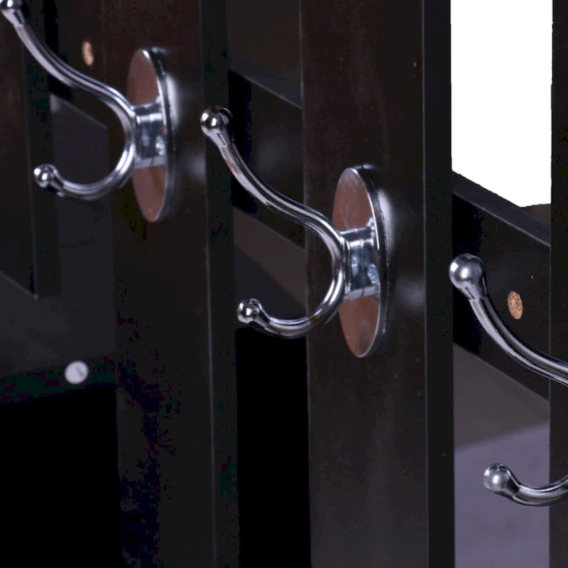 Three In One Combination Model Gate Cabinet with Shoe cabinet+Hang shelf+ Mirror, Black