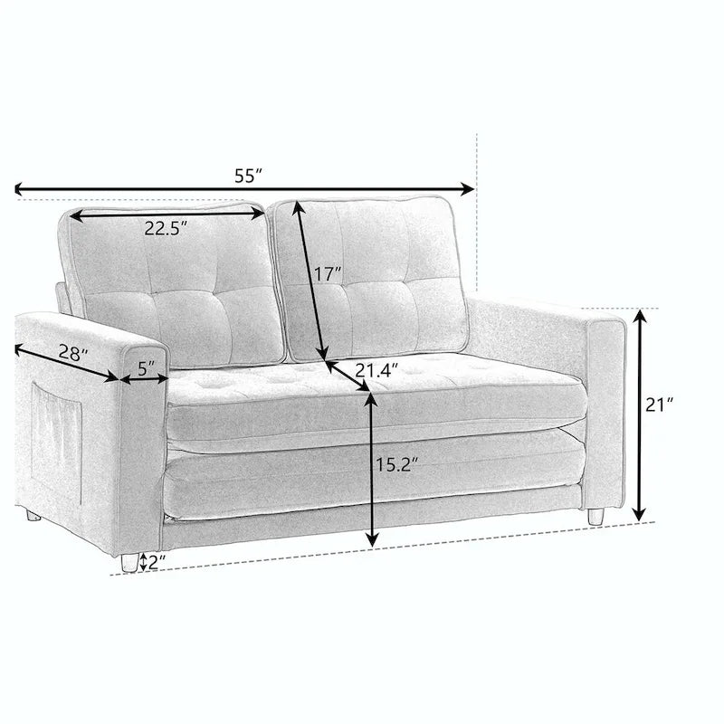 3 Fold Sofa,Convertible Futon Couch sleeper sofabed