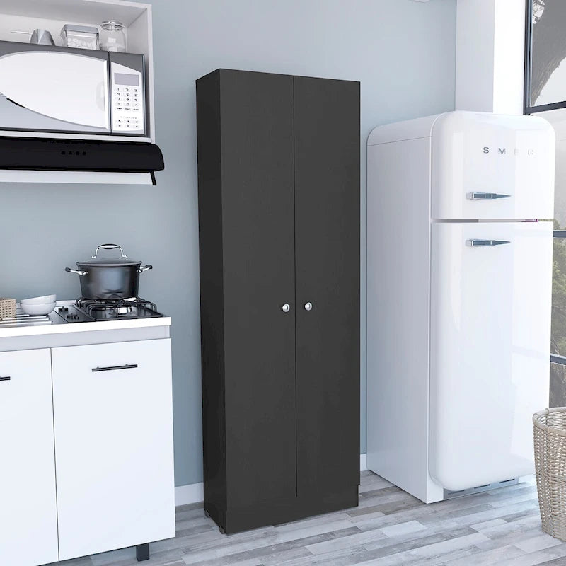 Multistorage Pantry Cabinet, Five Shelves, Double Door Cabinet