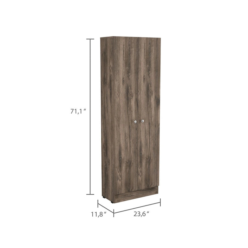 Multistorage Pantry Cabinet, Five Shelves, Double Door Cabinet