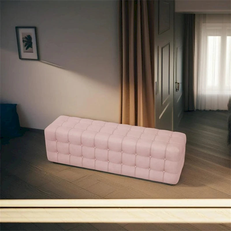 All Covered Velvet Upholstered Ottoman