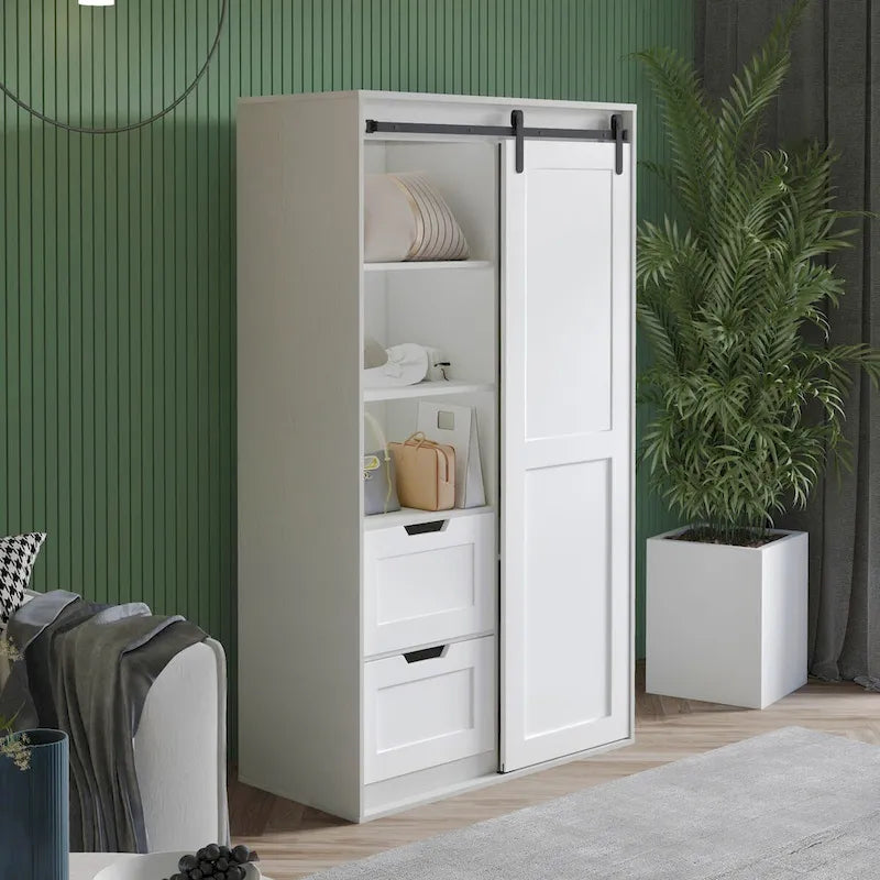 71-inch closets,large closets laundry cabinets,Plastic suction process,farm slide barndoors,save open space,brand hardware