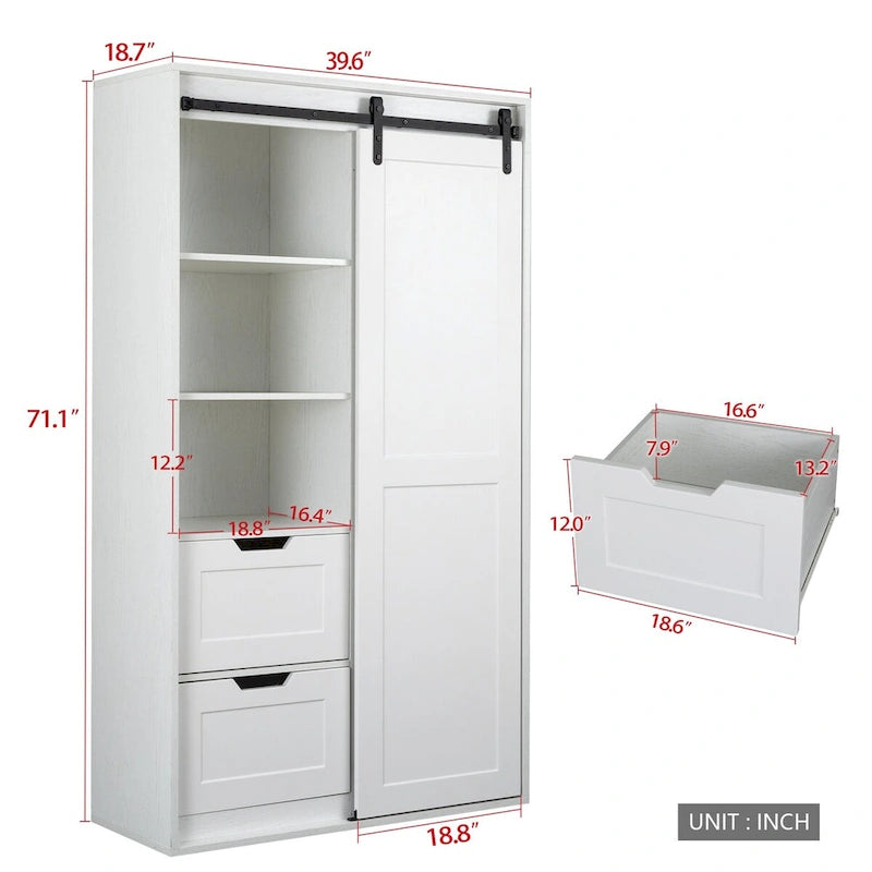 71-inch closets,large closets laundry cabinets,Plastic suction process,farm slide barndoors,save open space,brand hardware