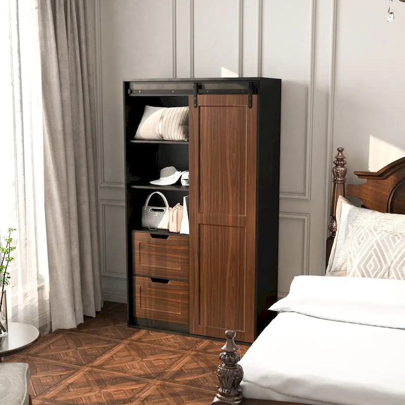 71-inch closets,large closets laundry cabinets,Plastic suction process,farm slide barndoors,save open space,brand hardware