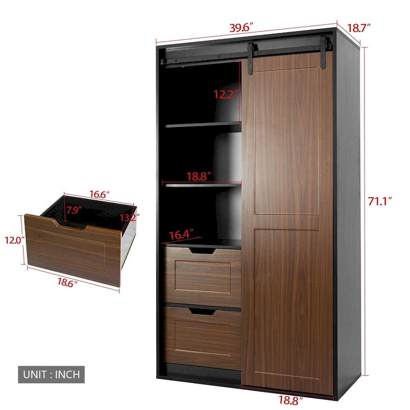 71-inch closets,large closets laundry cabinets,Plastic suction process,farm slide barndoors,save open space,brand hardware