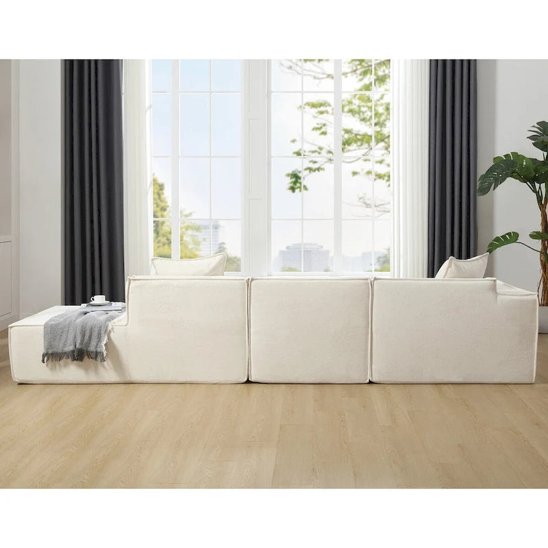 L-Shaped Modular Sofa Set, Modern Minimalist Design, Italian Style,Polyester Fabric