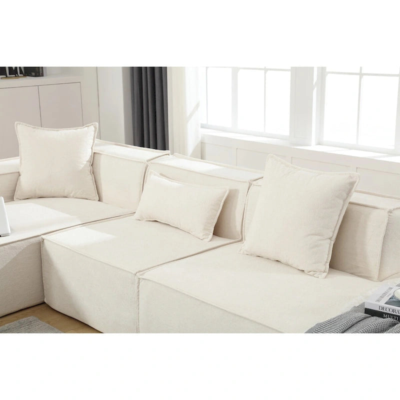 L-Shaped Modular Sofa Set, Modern Minimalist Design, Italian Style,Polyester Fabric