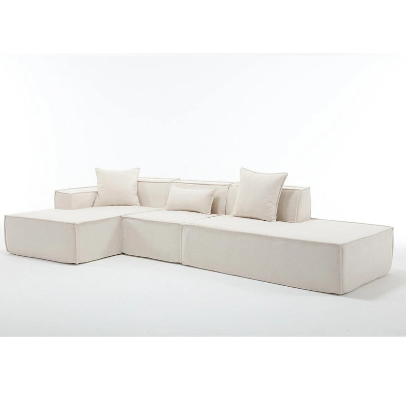 L-Shaped Modular Sofa Set, Modern Minimalist Design, Italian Style,Polyester Fabric