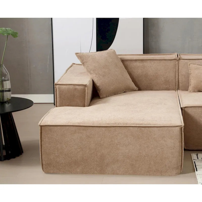 L-Shaped Modular Sofa Set, Modern Minimalist Design, Italian Style,Polyester Fabric