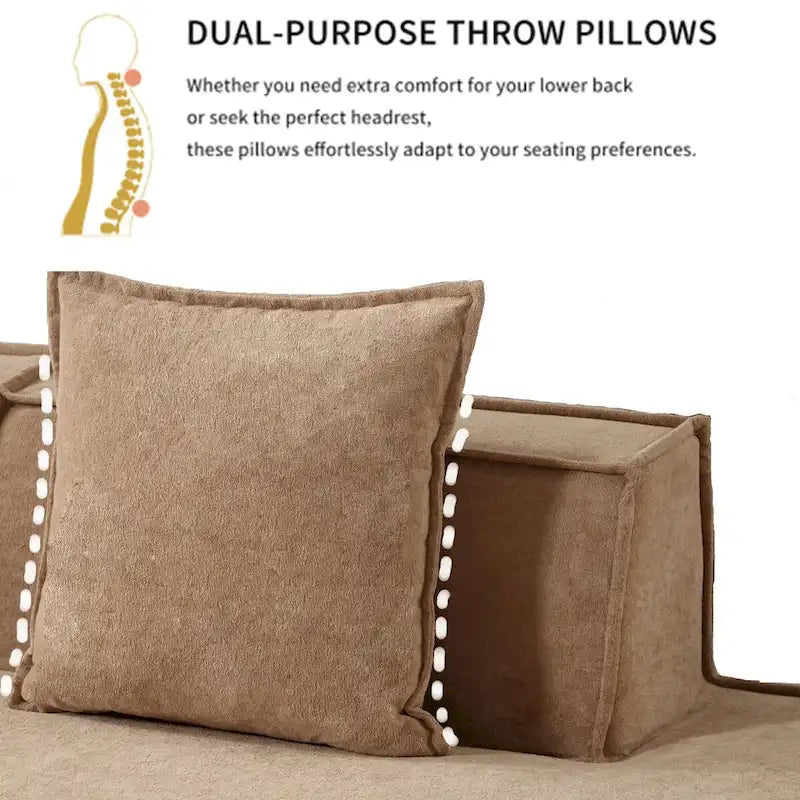 L-Shaped Modular Sofa Set, Modern Minimalist Design, Italian Style,Polyester Fabric