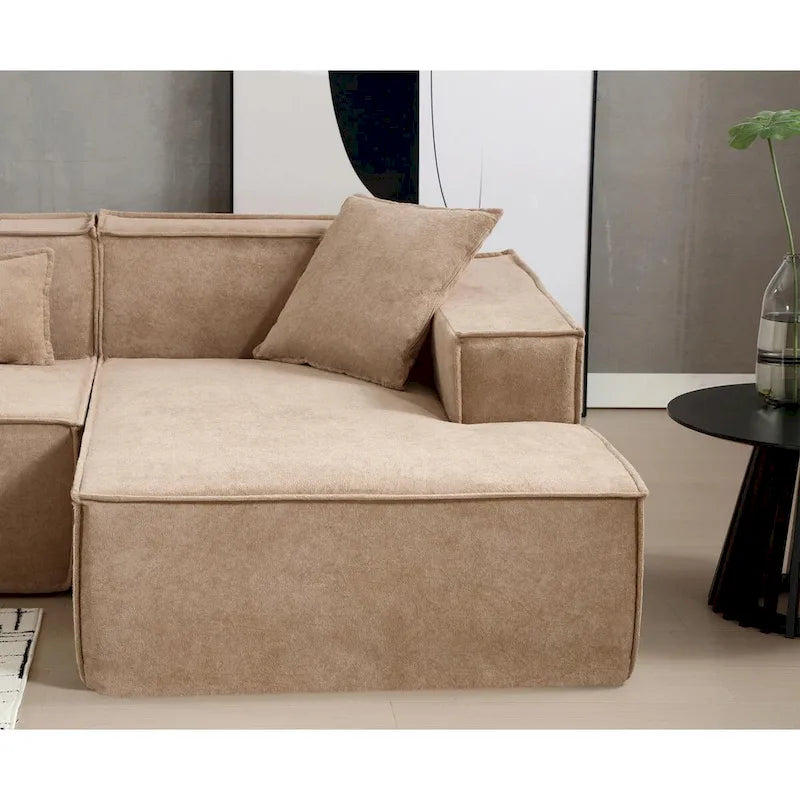 L-Shaped Modular Sofa Set, Modern Minimalist Design, Italian Style,Polyester Fabric