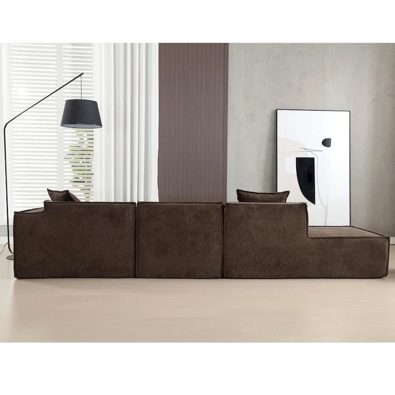 L-Shaped Modular Sofa Set, Modern Minimalist Design, Italian Style,Polyester Fabric